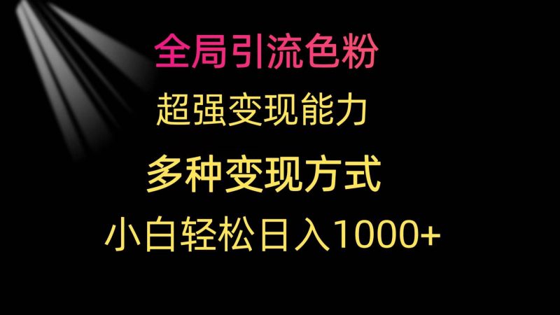 全局引流色粉 超强变现能力 多种变现方式 小白轻松日入1000+-创途网