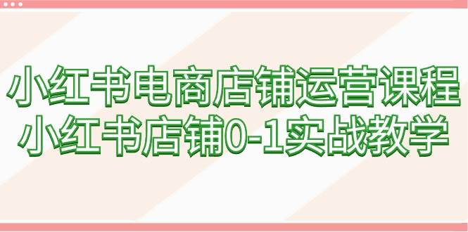 小红书电商店铺运营课程，小红书店铺0-1实战教学（60节课）-创途网