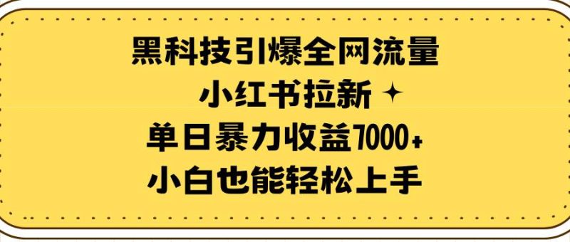 黑科技引爆全网流量小红书拉新，单日暴力收益7000+，小白也能轻松上手-创途网