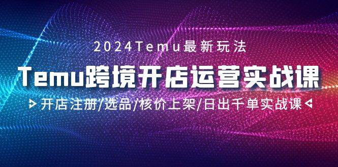 2024Temu跨境开店运营实战课，开店注册/选品/核价上架/日出千单实战课-创途网