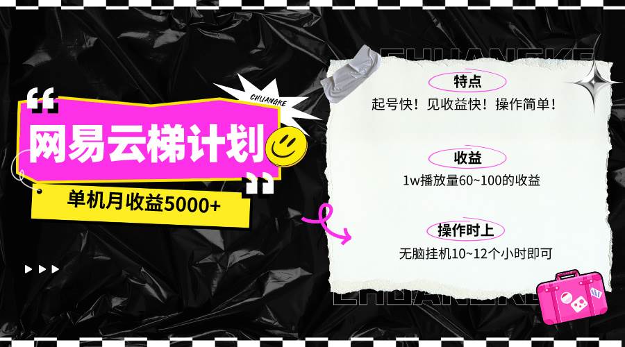 最新网易云梯计划网页版，单机月收益5000+！可放大操作-创途网