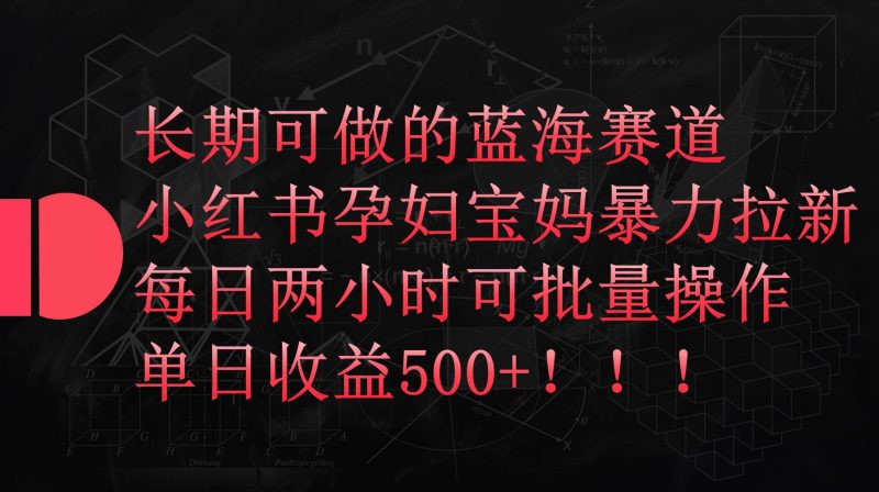 小红书孕妇宝妈暴力拉新玩法,每日两小时,单日收益500+-创途网