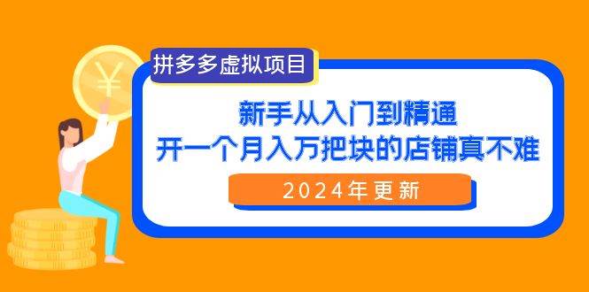 拼多多虚拟项目：入门到精通，开一个月入万把块的店铺 真不难（24年更新）-创途网