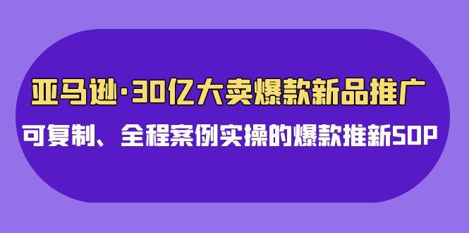 亚马逊30亿·大卖爆款新品推广，可复制、全程案例实操的爆款推新SOP-创途网