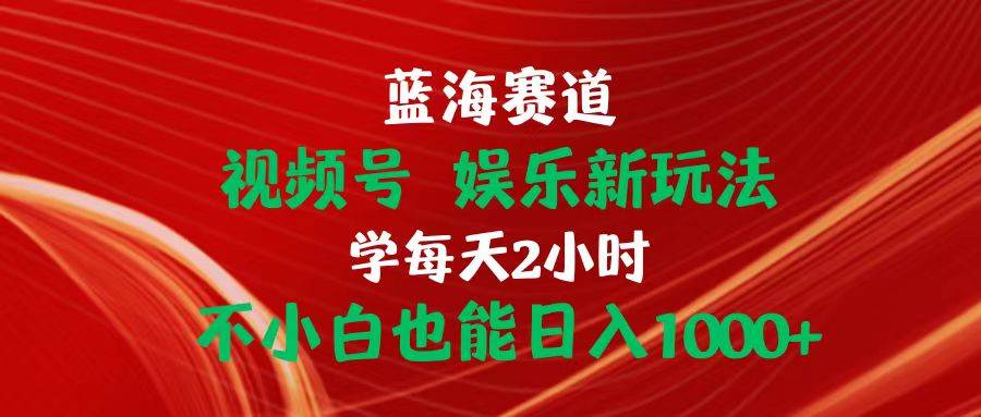 蓝海赛道视频号 娱乐新玩法每天2小时小白也能日入1000+-创途网