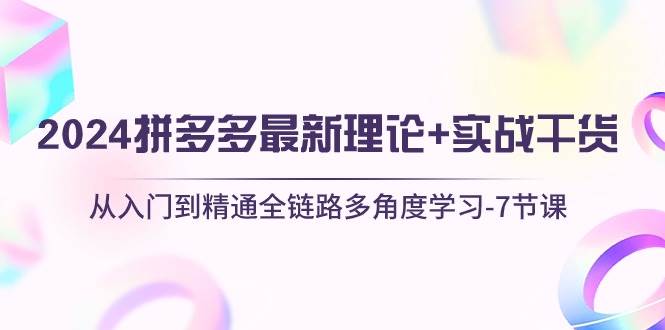 2024拼多多 最新理论+实战干货，从入门到精通全链路多角度学习-7节课-创途网
