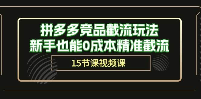 拼多多竞品截流玩法，新手也能0成本精准截流（15节课）-创途网
