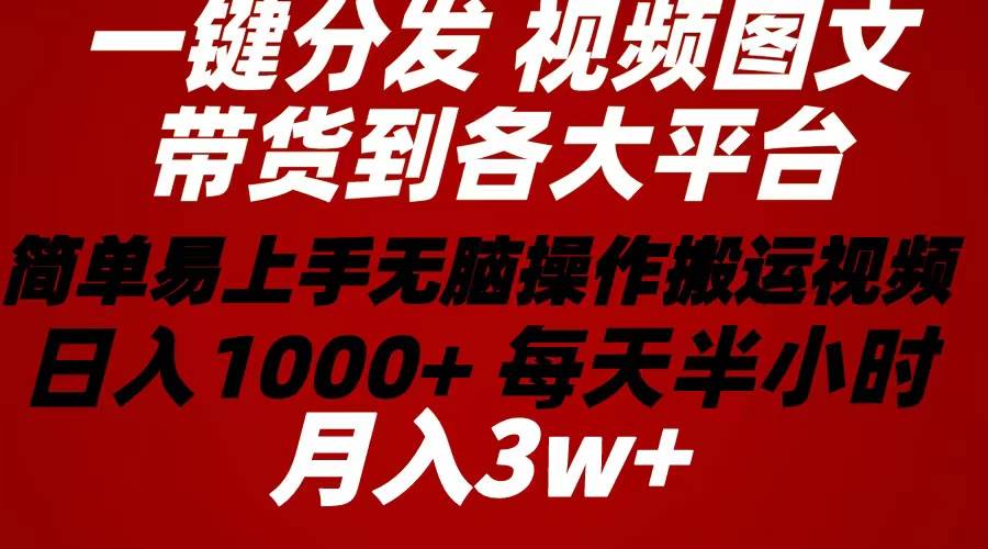 2024年 一键分发带货图文视频  简单易上手 无脑赚收益 每天半小时日入1…-创途网
