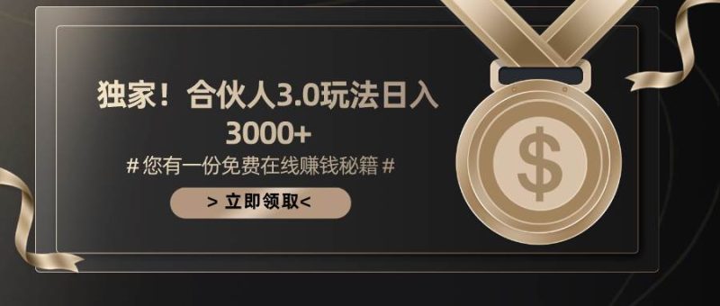 游戏合伙人3.0，日入3000+，无限扩大的蓝海项目-创途网