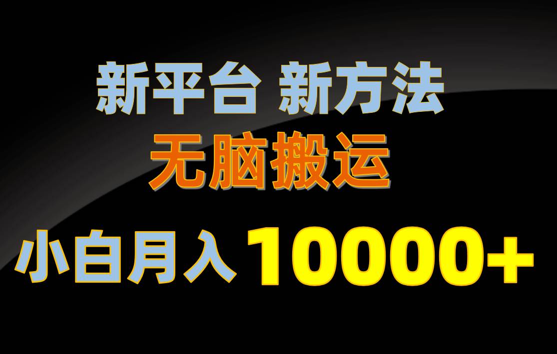 新平台新方法，无脑搬运，月赚10000+，小白轻松上手不动脑-创途网