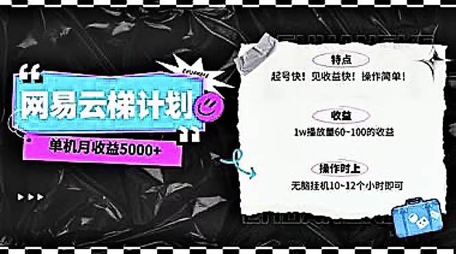 2024网易云云梯计划 单机日300+ 无脑月入5000+-创途网