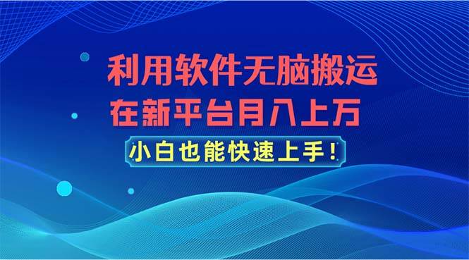 利用软件无脑搬运，在新平台月入上万，小白也能快速上手-创途网