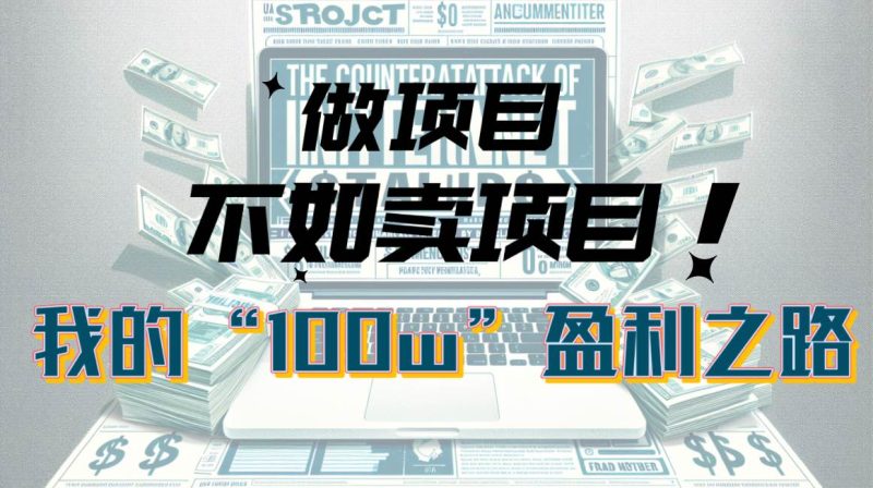 为什么做项目不如卖项目?我的100W+盈利之路-创途网