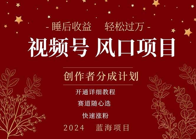 拥有睡眠收益的微信视频号大风口项目，轻松月入过万+，多赛道选择，可…-创途网