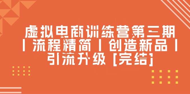 虚拟电商训练营第三期丨流程精简丨创造新品丨引流升级 [完结]-创途网