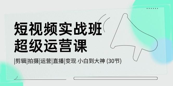 短视频实战班-超级运营课，|剪辑|拍摄|运营|直播|变现 小白到大神 (30节)-创途网
