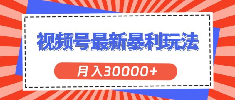 视频号最新暴利玩法，轻松月入30000+-创途网
