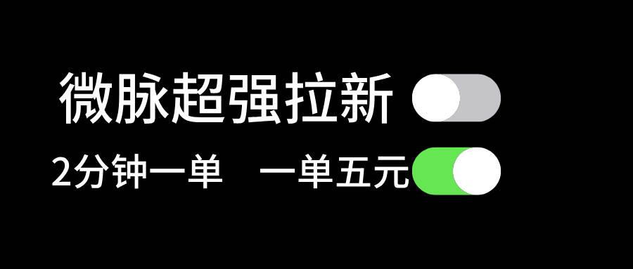 微脉超强拉新， 两分钟1单， 一单利润5块，适合小白-创途网