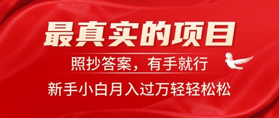 最真实的项目，照抄答案，有手就行，新手小白月入过万轻轻松松-创途网