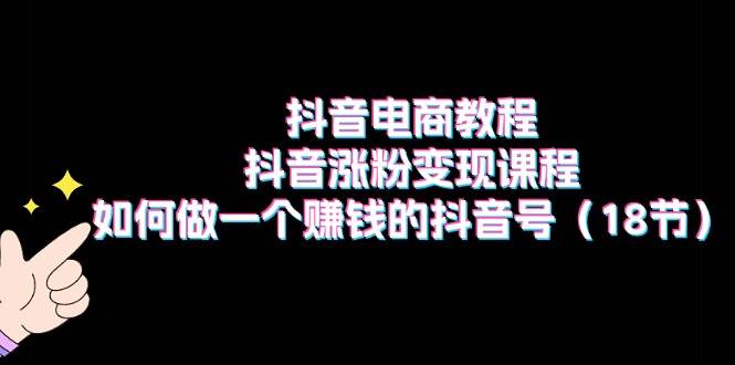 抖音电商教程：抖音涨粉变现课程：如何做一个赚钱的抖音号（18节）-创途网