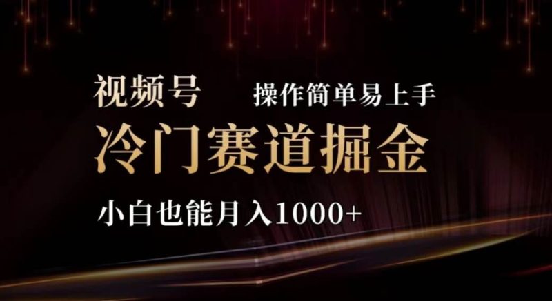 2024视频号冷门赛道掘金，操作简单轻松上手，小白也能月入1000+-创途网