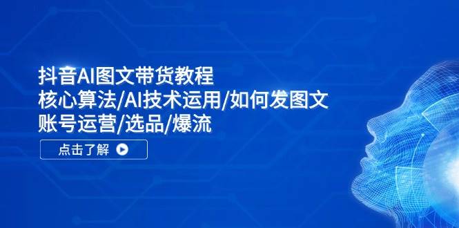 抖音AI图文带货教程：核心算法/AI技术运用/如何发图文/账号运营/选品/爆流-创途网