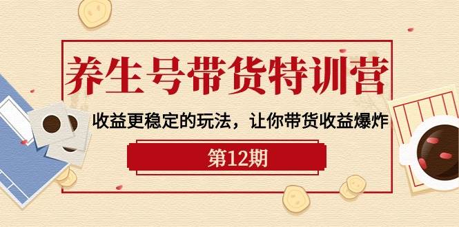 养生号带货特训营【12期】收益更稳定的玩法，让你带货收益爆炸-9节直播课-创途网