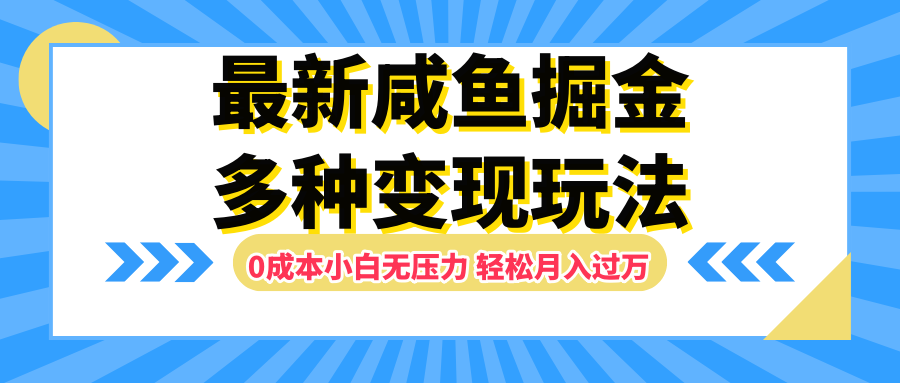 最新咸鱼掘金玩法，更新玩法，0成本小白无压力，多种变现轻松月入过万-创途网