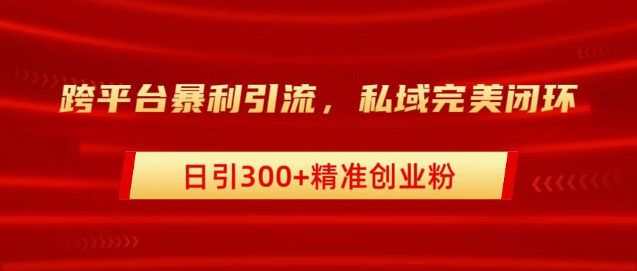 跨平台暴力引流，私域完美闭环，日引300+精准创业粉-创途网