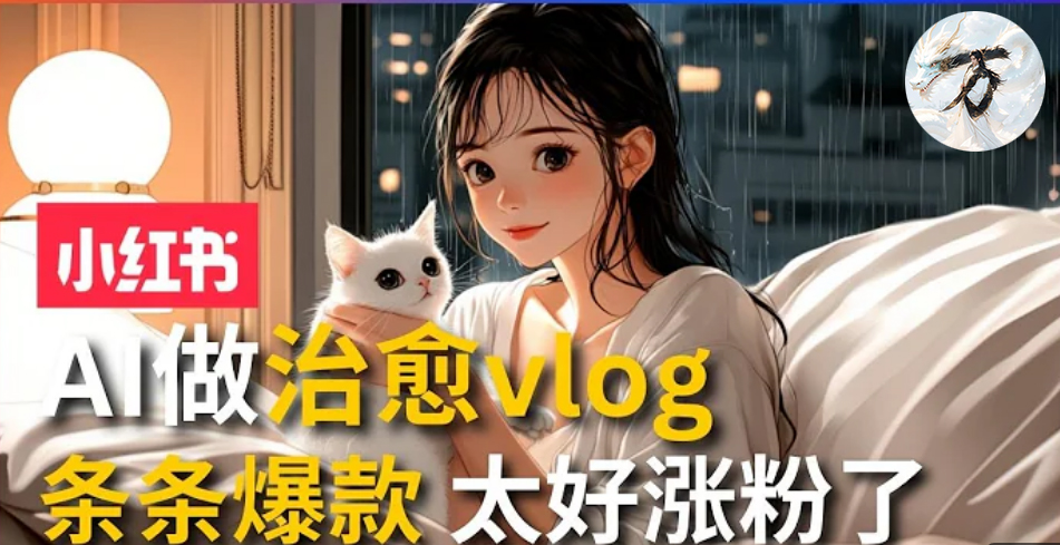 AI治愈系vlog动画视频，小红书7天 涨粉破千，商单报价1500+，0成本制作，日入2000+，有手就会 -创途网