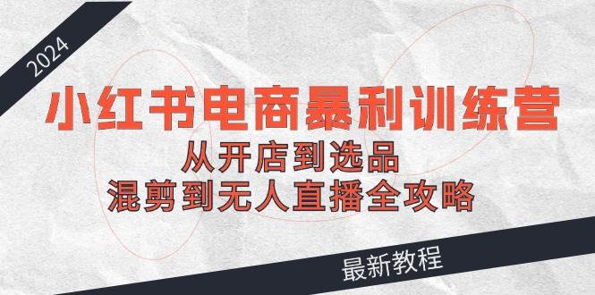 2024小红书电商暴利训练营：从开店到选品，混剪到无人直播全攻略-创途网