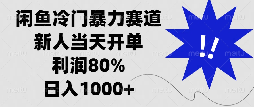 闲鱼冷门暴力赛道，利润80%，日入1000+新人当天开单，-创途网