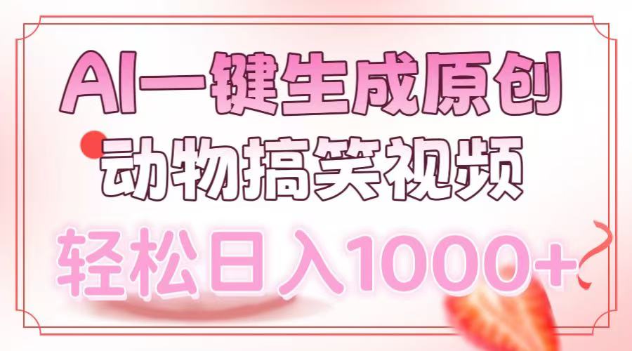 AI一键生成原创动物搞笑视频，轻松日入1000+-创途网