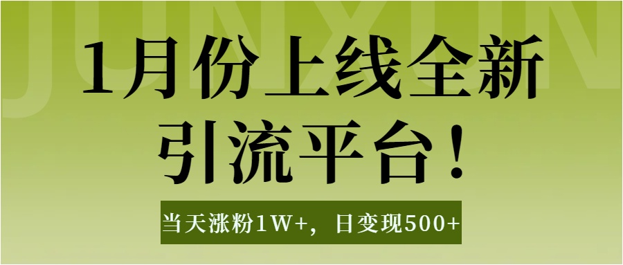 1月上线全新引流平台，当天涨粉1W+，日变现500+工具无脑涨粉，解放双手操作简单-创途网