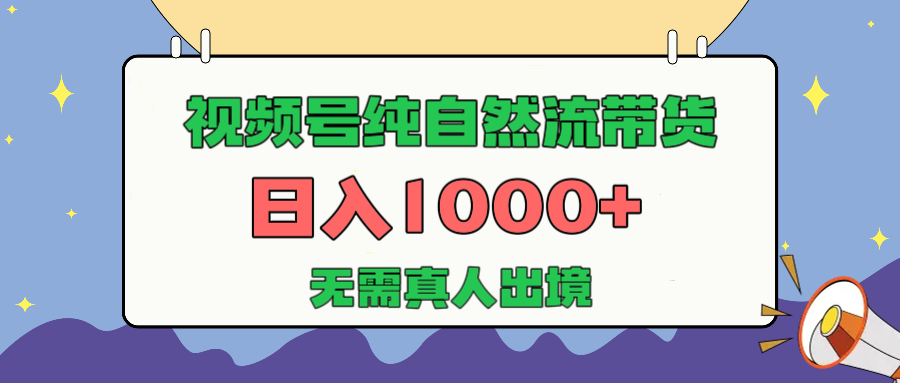 视频号纯自然流带货，日入1000+，无需真人出境，新手小白也可操作-创途网