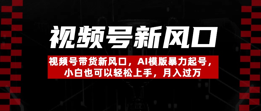 视频号带货新风口，AI模版暴力起号，小白也可以轻松上手，月入过万-创途网