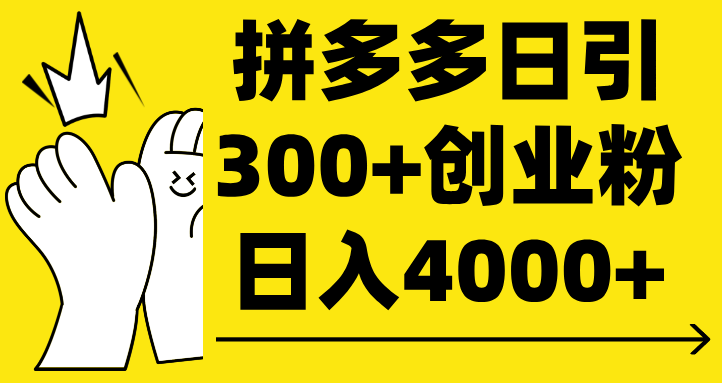 拼多多日引300+创业粉 日入4000+-创途网