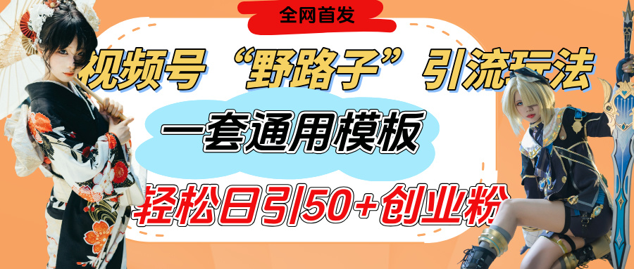 视频号“野路子”玩法，评论区疯狂截流，一套模板单日单号引流50+创业粉-创途网