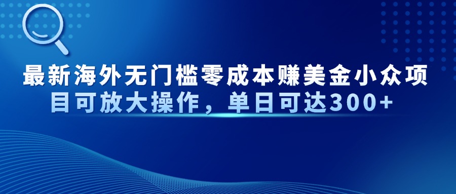 最新海外无门槛美金小众项目可放大操作，单日可达300+-创途网