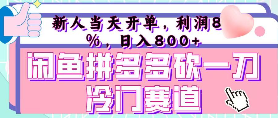 咸鱼拼夕夕砍一刀冷门暴力赛道，新人当天开单，利润百分之八十，日入 800+-创途网