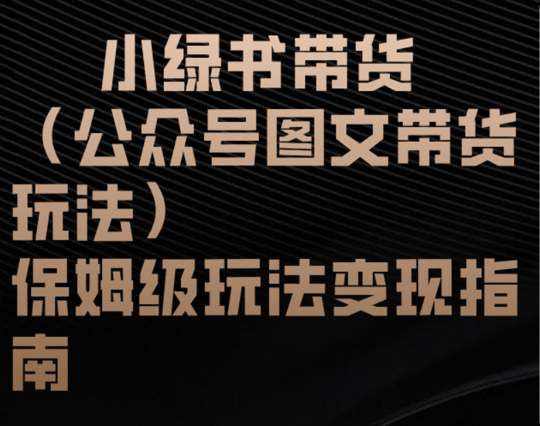 小绿书带货（公众号图文带货玩法）保姆级玩法变现指南-创途网