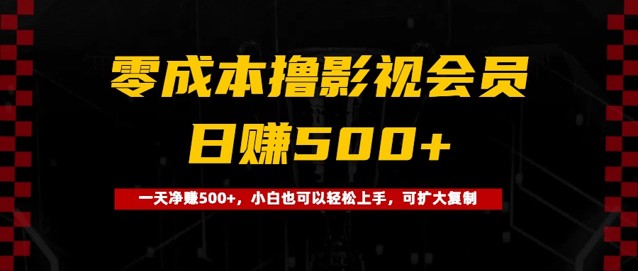 0成本撸影视会员，一天净赚500+，小白也可以轻松上手，可扩大复制-创途网