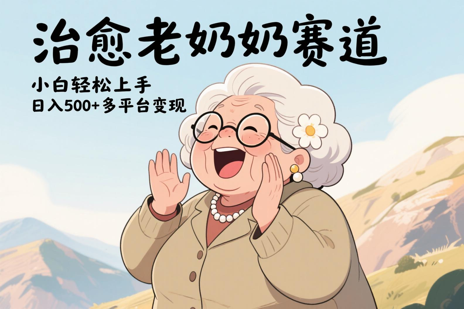 视频号治愈老奶奶赛道，小白轻松上手，日入500+多平台变现-创途网