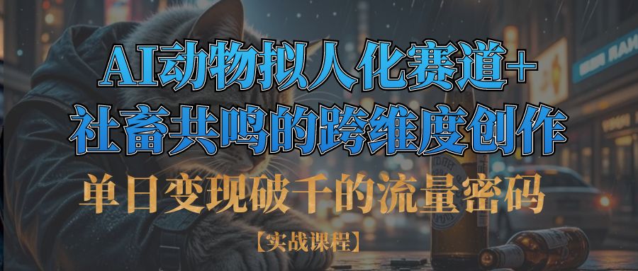 单日变现破千的流量密码,AI动物拟人化赛道+社畜共鸣的跨维度创作-创途网