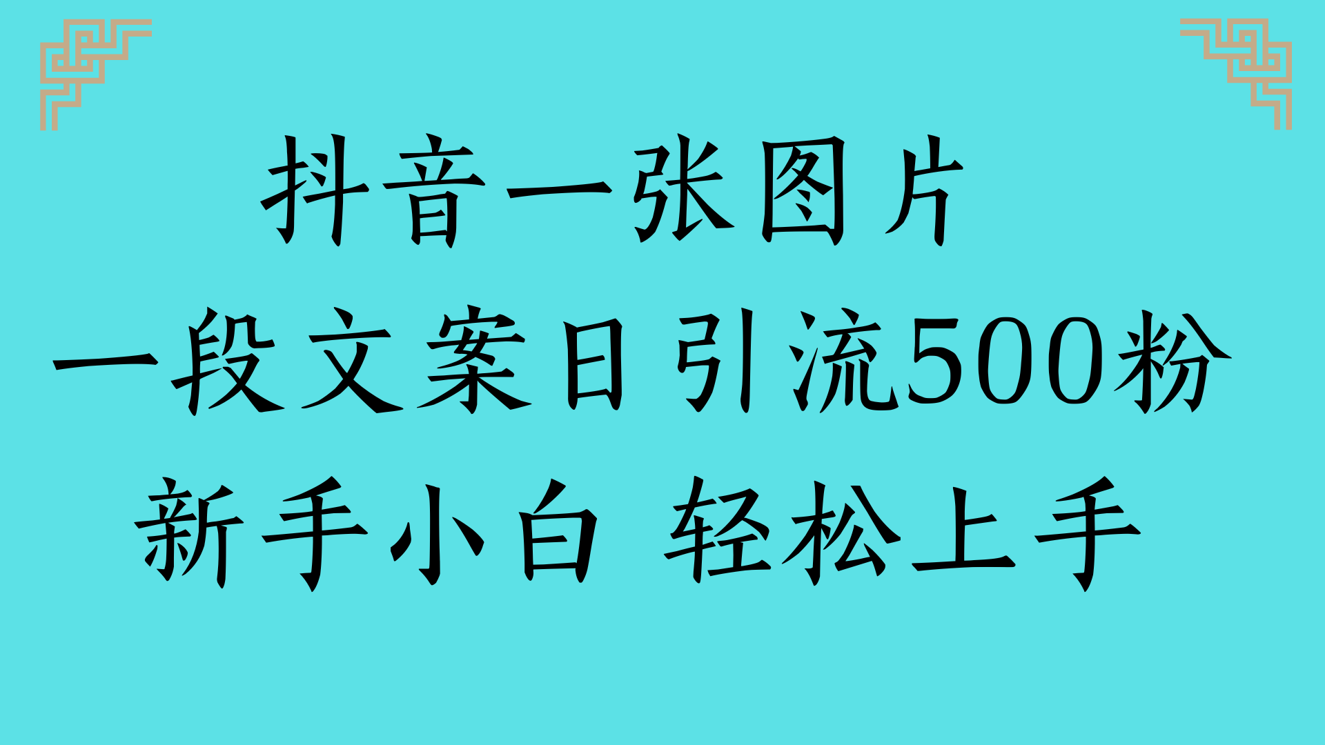 抖音一张图片 一段文案日引流500粉新手小白 轻松上手-创途网