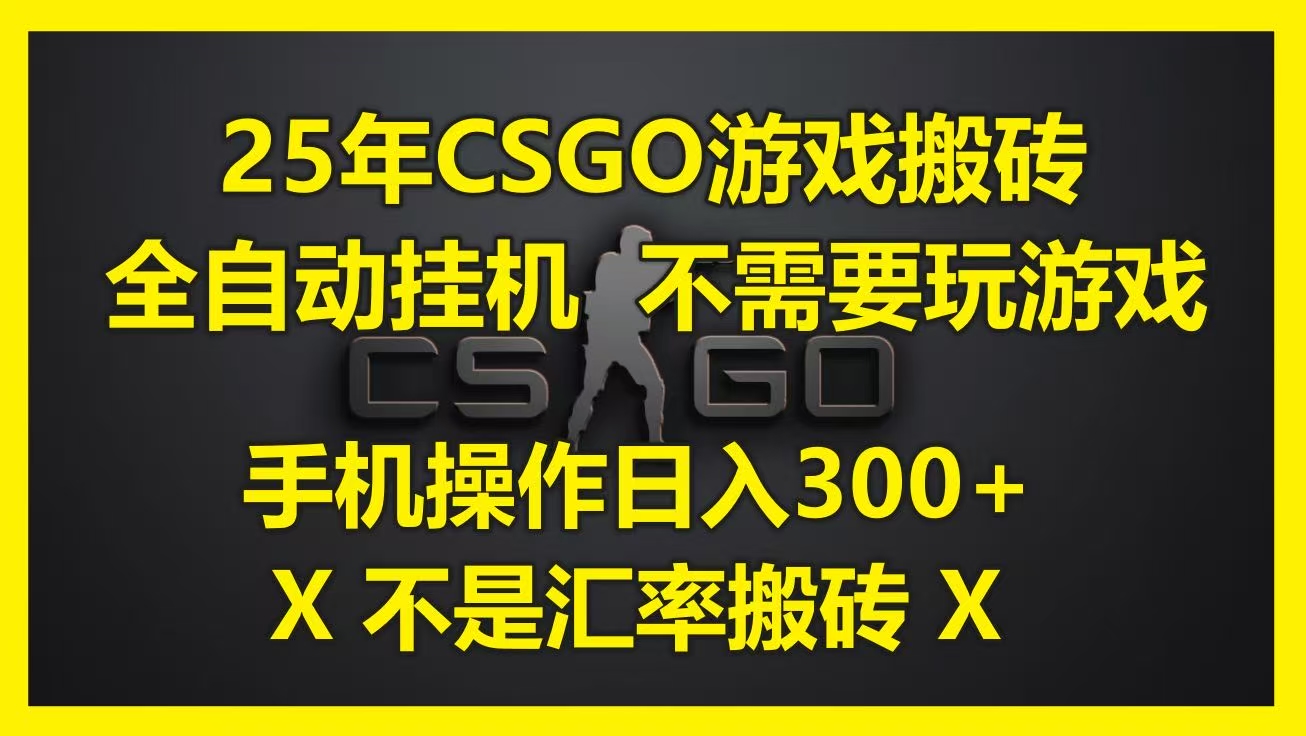 25年CSGO游戏搬砖，全自动挂机，不需要玩游戏，手机操作日入300+。(不是汇率搬砖)-创途网