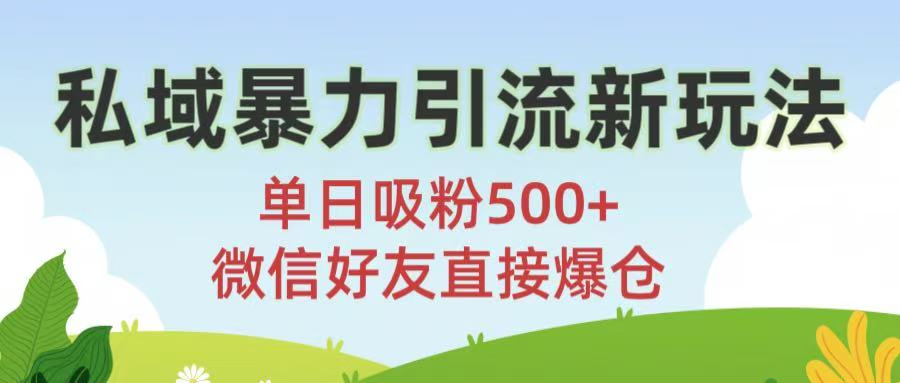 私域暴力引流新玩法!单日吸粉500+，微信好友直接爆仓-创途网