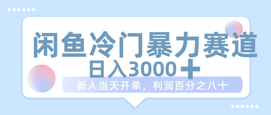 闲鱼冷门暴力赛道，一单 80%利润，新人轻松日入 1000+-创途网