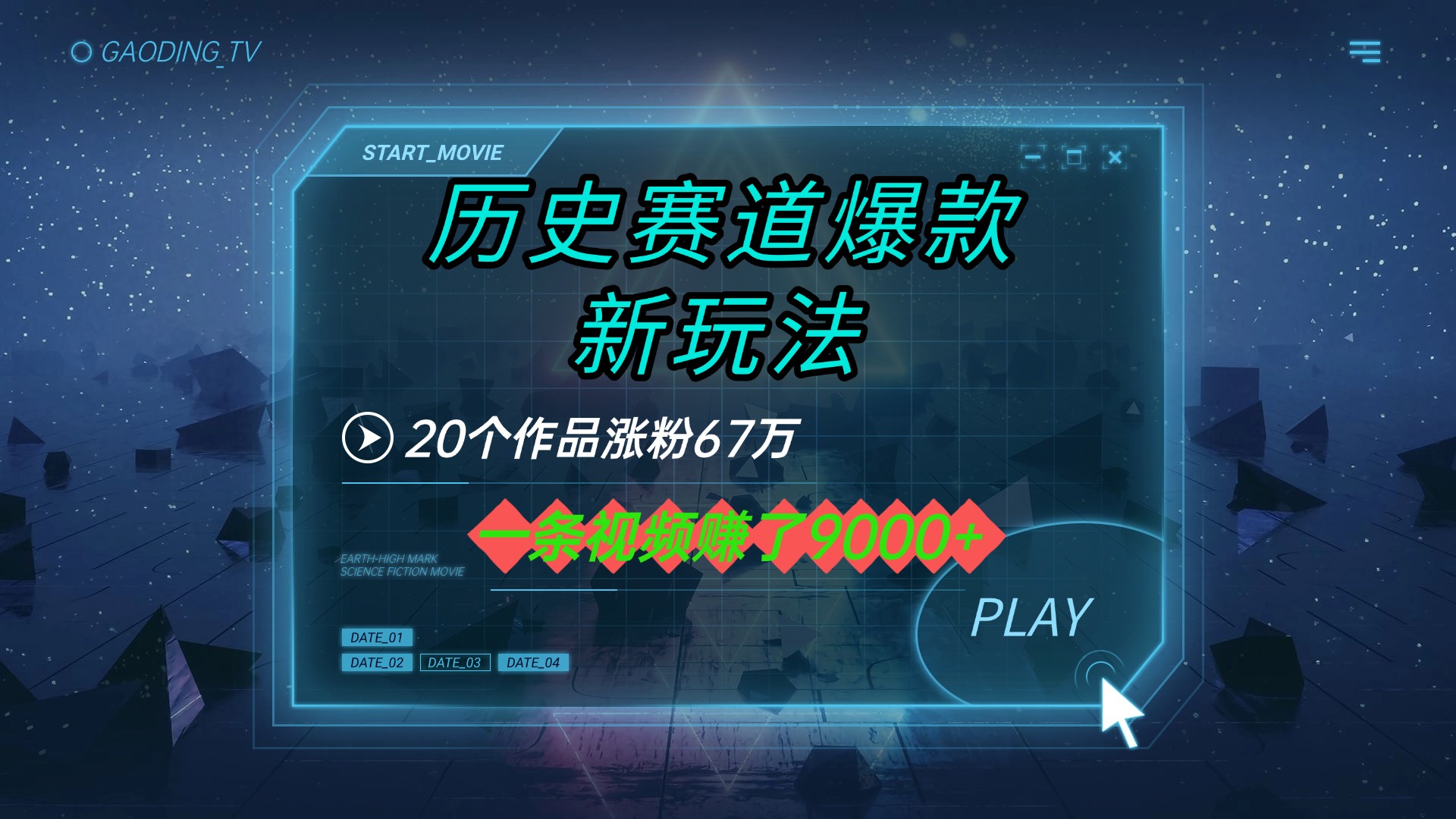 20个作品涨粉67万，一条视频赚了9000+，历史赛道爆款新玩法-创途网