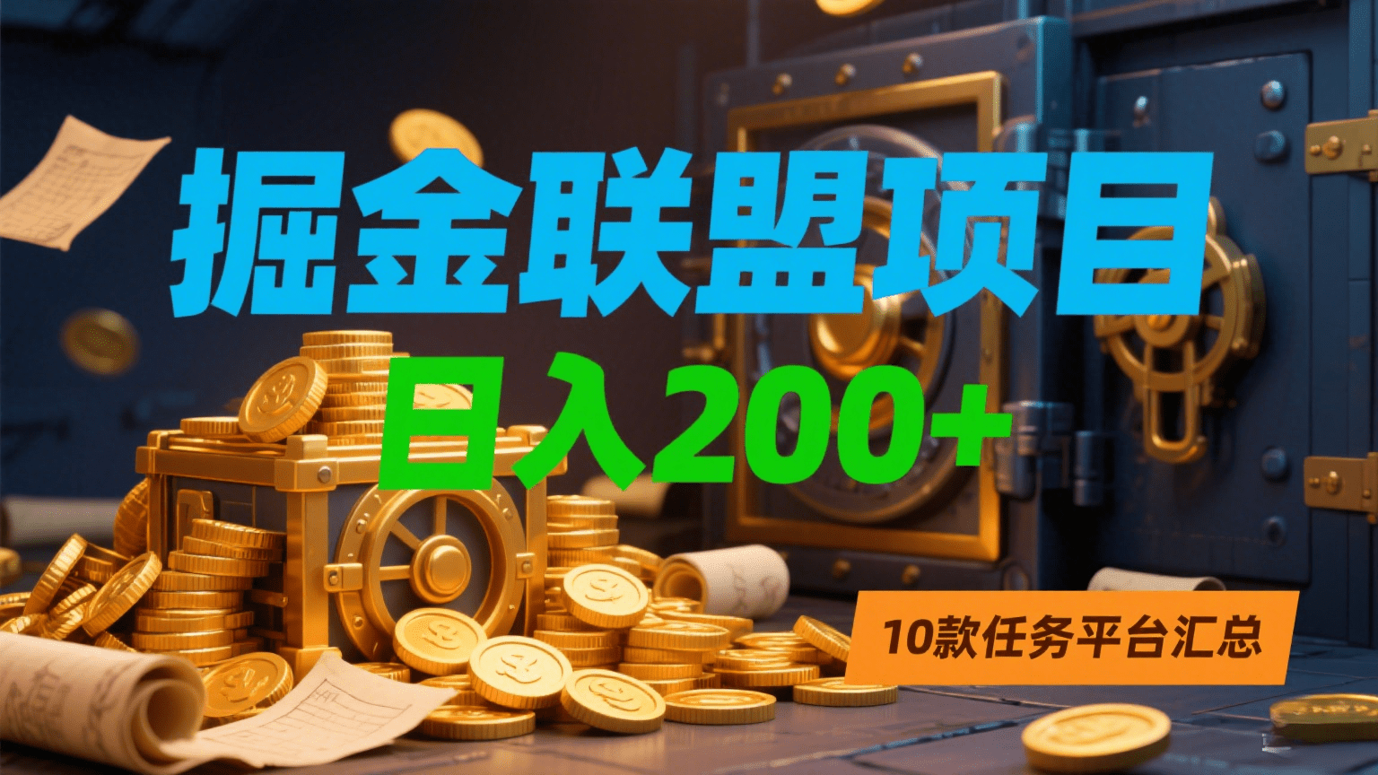 掘金联盟项目，日入200+，10款任务平台汇总-创途网